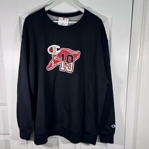 Champion Black Sweater with Red Accents